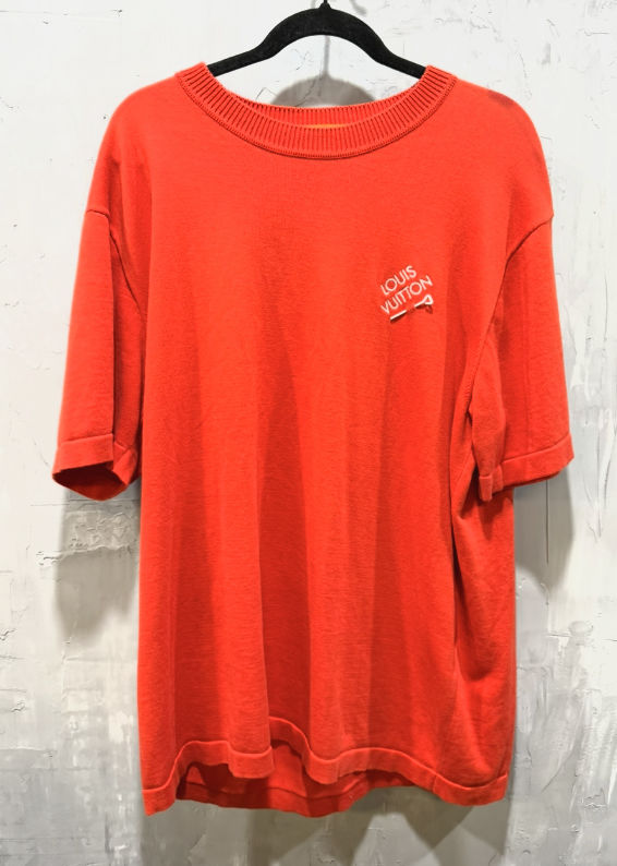 Louis Vuitton Signature Pin Cotton Knit T-Shirt Orange - Used/Worn