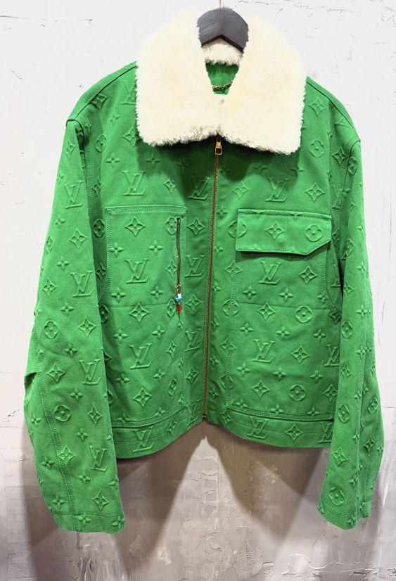 Louis Vuitton Green Monogram Shearling Workwear Jacket - Like New