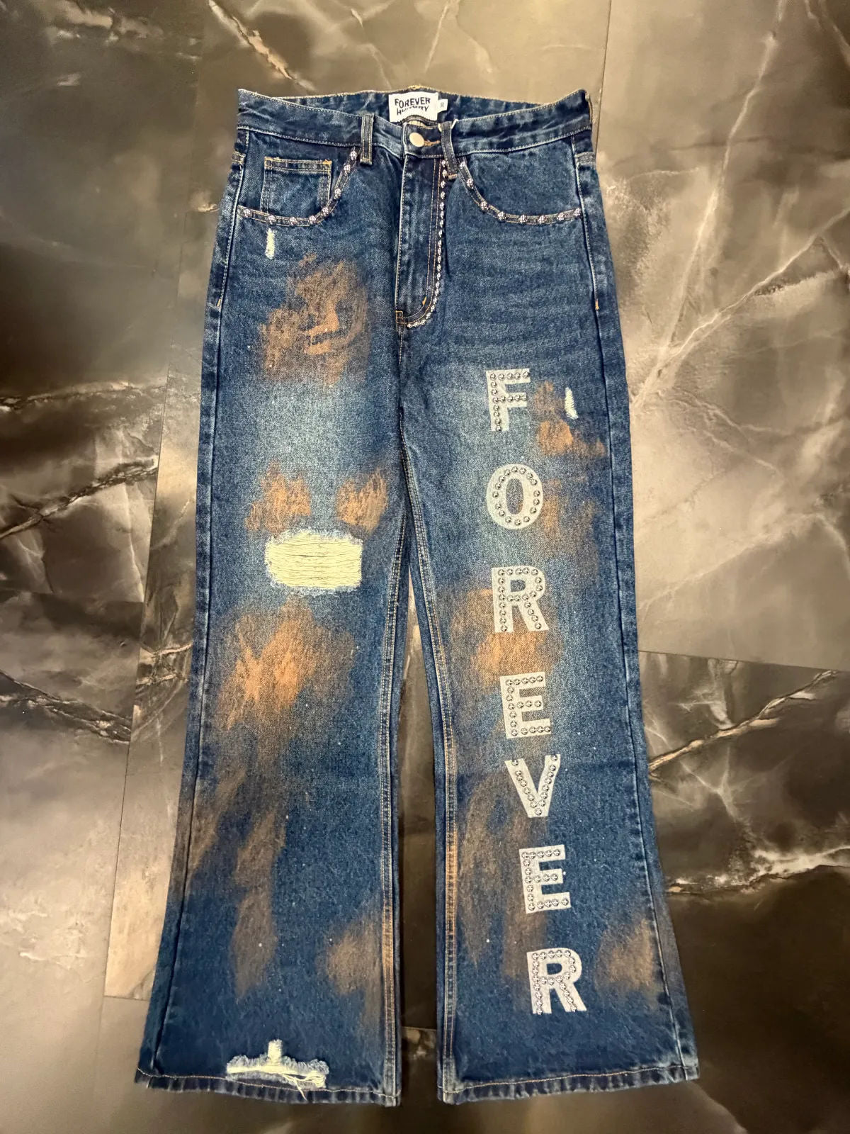 FOREVER HUNGRY DRAK BLUE FLARE JEANS