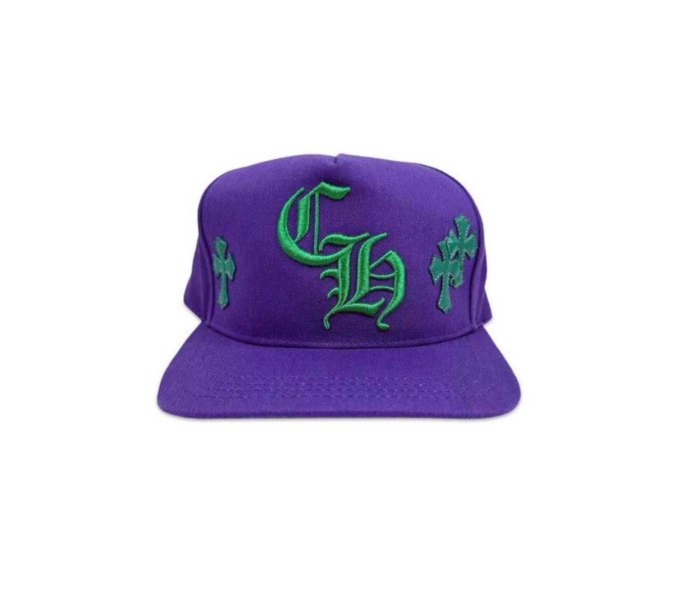 Chrome Hearts Cross Patch Trucker Hat 'Purple/Green' - Used/Worn