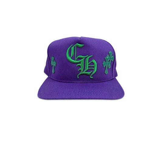Chrome Hearts Cross Patch Trucker Hat 'Purple/Green' - Used/Worn