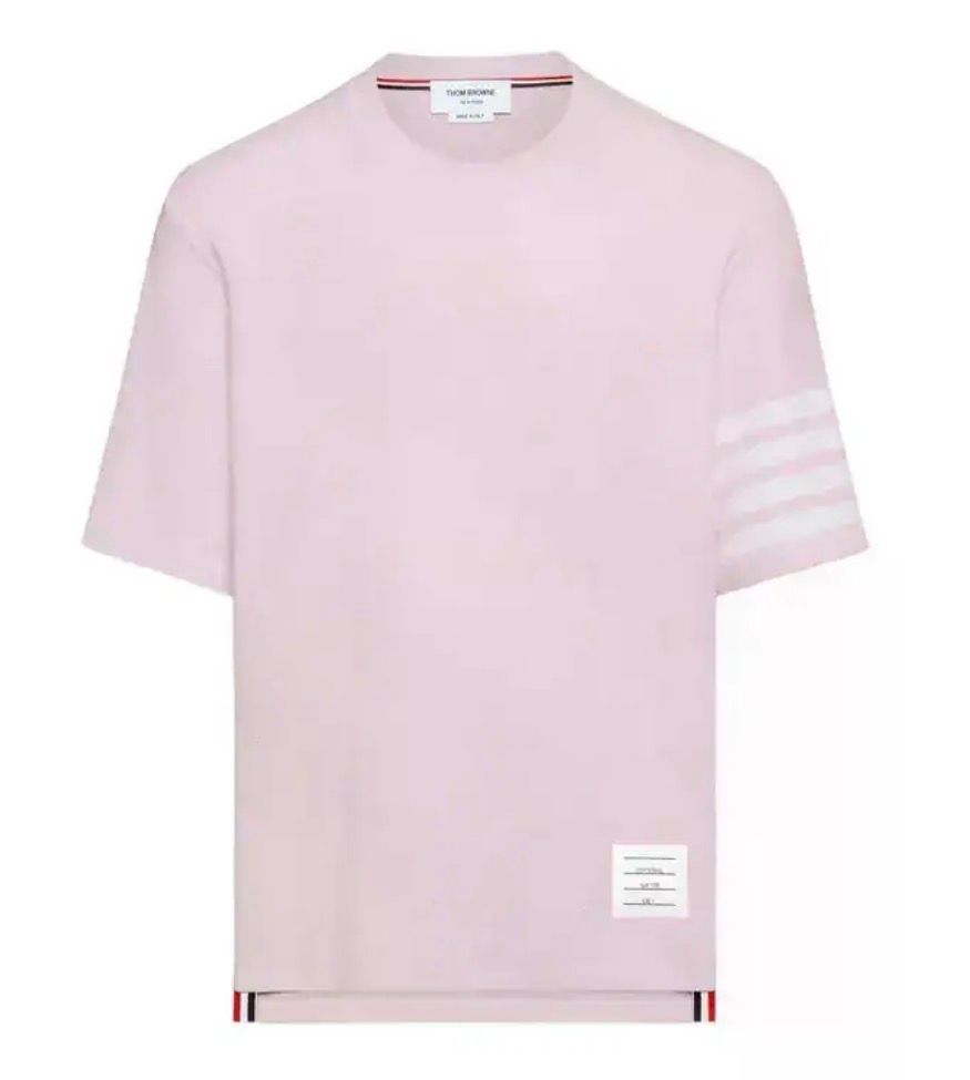 Thom Browne 4-Bar Pink Tee