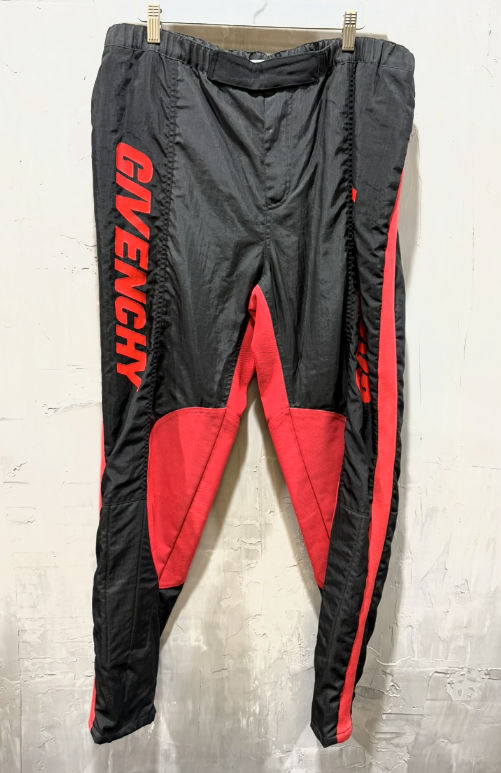 Givenchy Black and Red Two-Toned Biker Pants - Like New