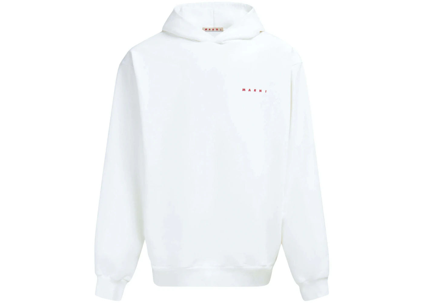 Marni Wrinkled Marni Logo Organic Cotton Hoodie White