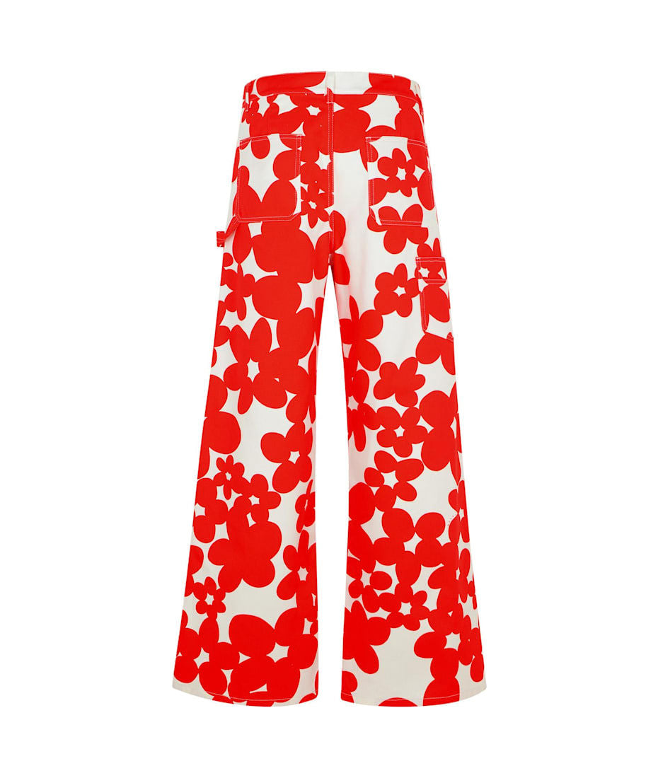 Marni Red & White Dillies Print Cargo
