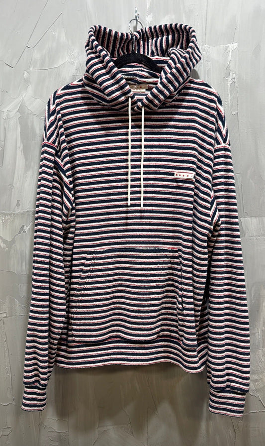 STRIPED TERRYCLOTH HOODIE BLUMARINE