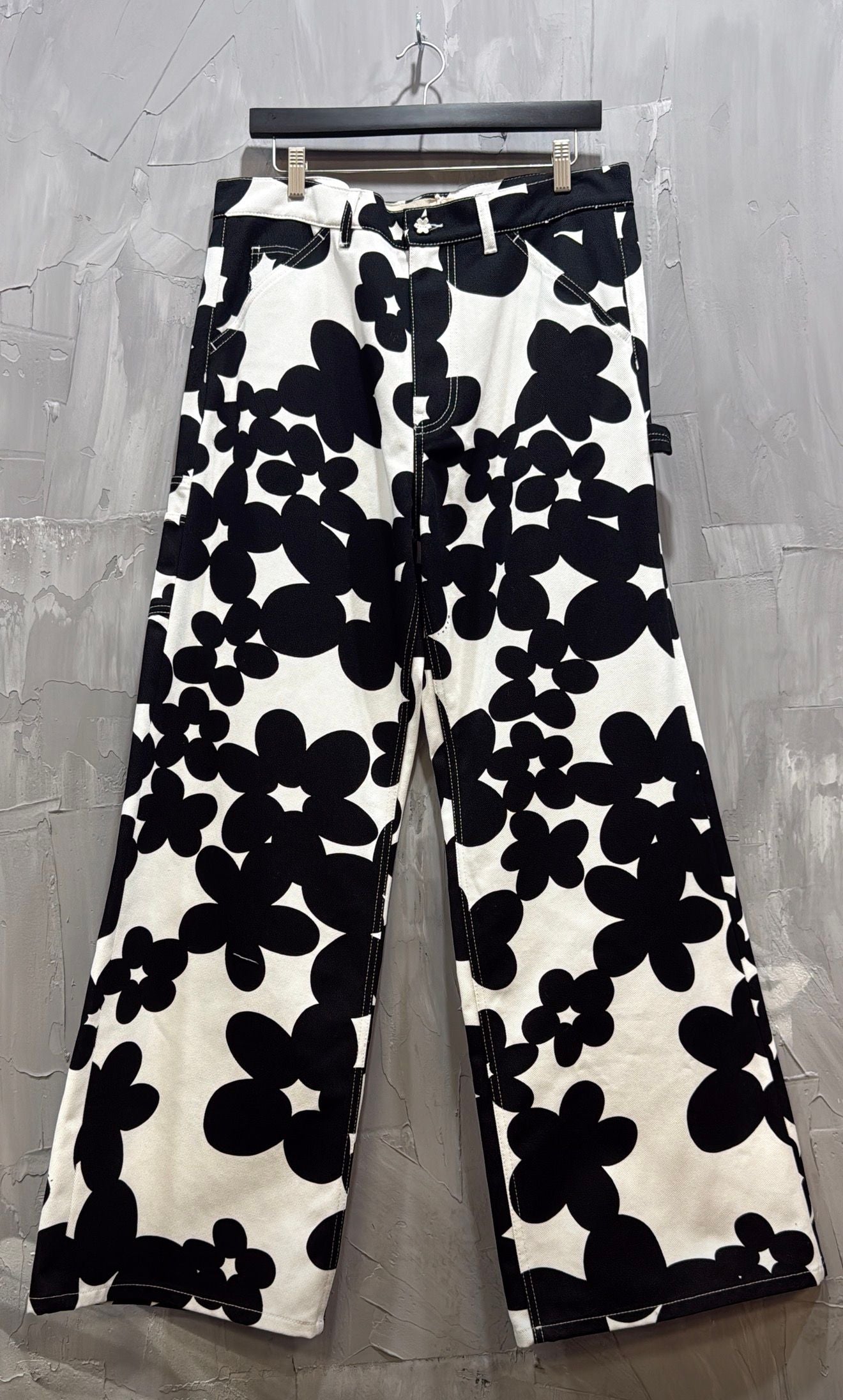 DILLIES GABARDINE PANTS WHITE/BLACK