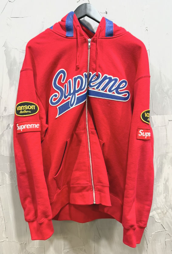 Supreme®/Vanson Leathers® Spider Web Zip Up Hooded Sweatshirt - Used/Worn