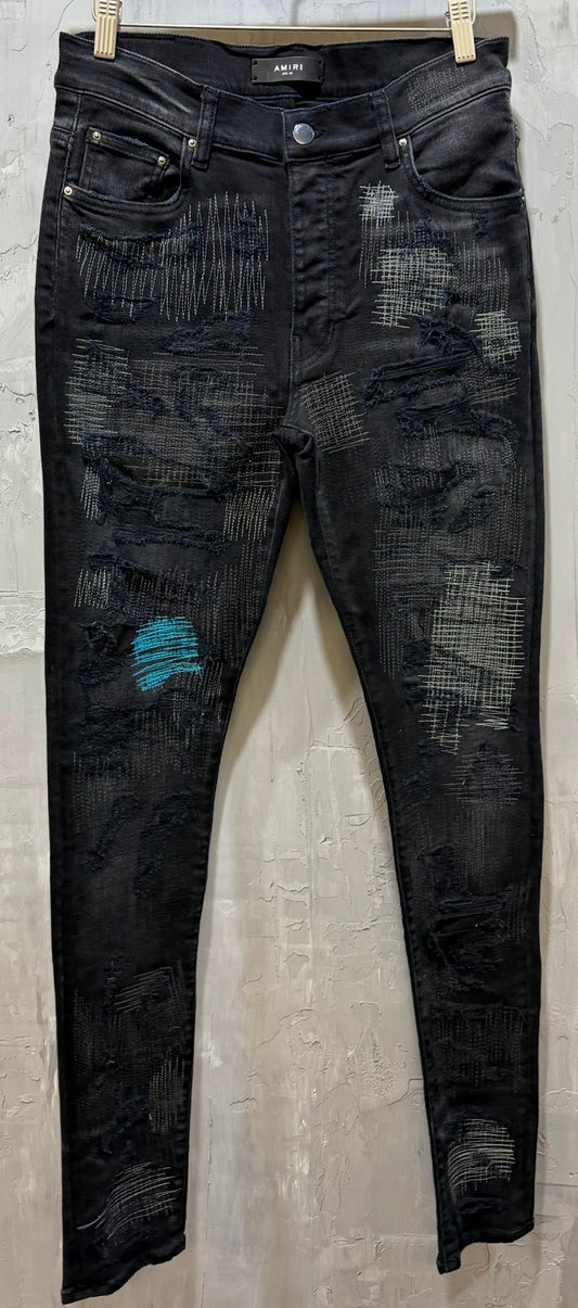 Black Jean Stitches