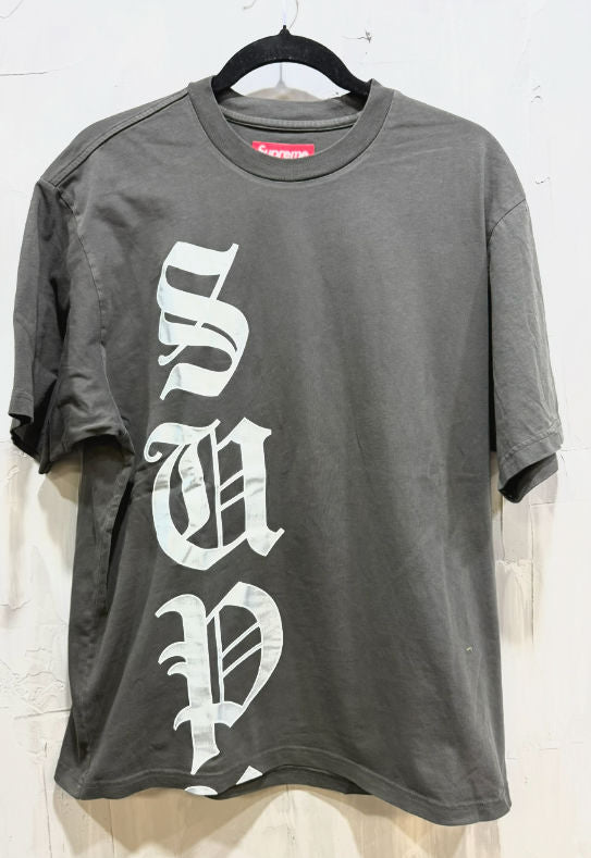 Supreme Cracked Vertical S/S Top Washed black