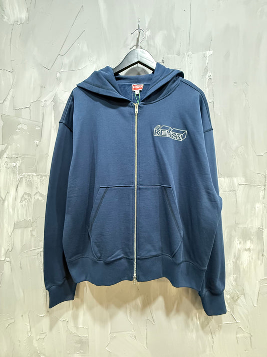 KENZO KUBE EMBROIDERED ZIPPED HOODIE
