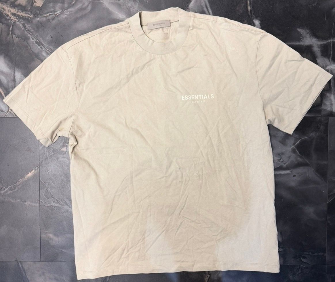 Fear of God Essentials Front Logo Light Tan Tee