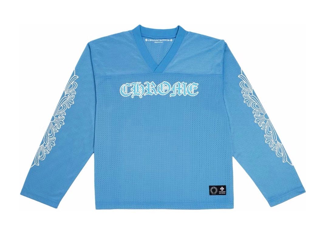 CHROME HEARTS MESH JERSEY LS BLUE