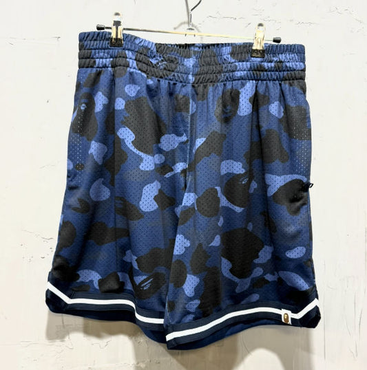 BAPE Camo Wide Fit Basketball Shorts 'Navy