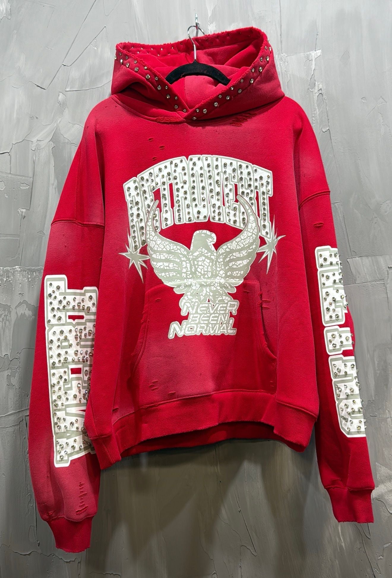 RETROVERT RHINESTONE HOODIE RED
