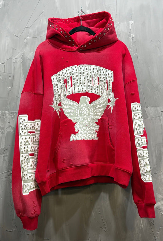 RETROVERT RHINESTONE HOODIE RED