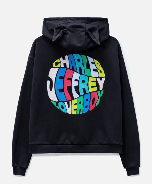 CHARLES JEFFERY LOVERBOY PRINTED LOGO EARS HOODIE