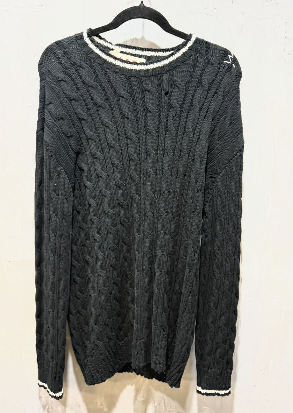 Marni Dishevelled cable cotton gauge 5 black
