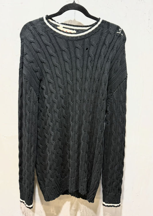 Marni Dishevelled cable cotton gauge 5 black