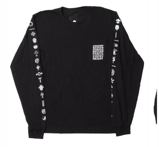 CHROME HEARTE MULTI LOGO SLEEVE LS BLACK