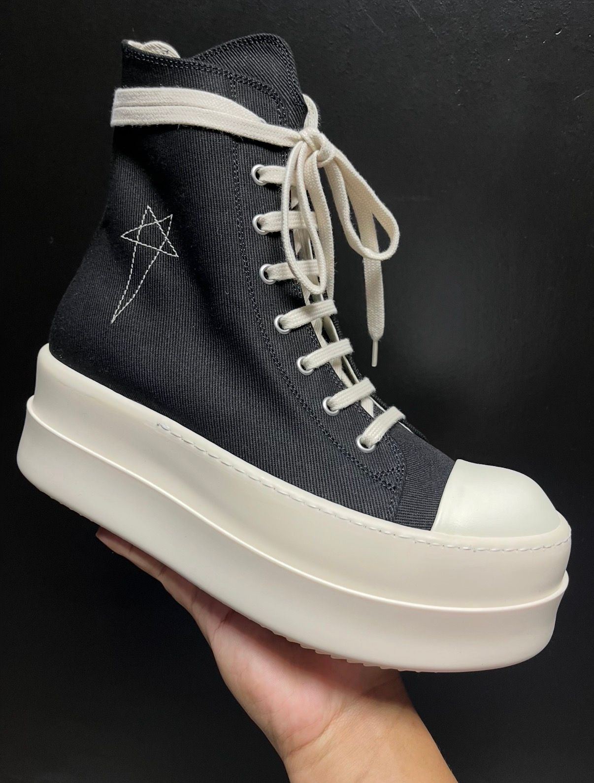 Rick Owens DRKSHDW Mega Bumper High Top Black/Pearl/Milk