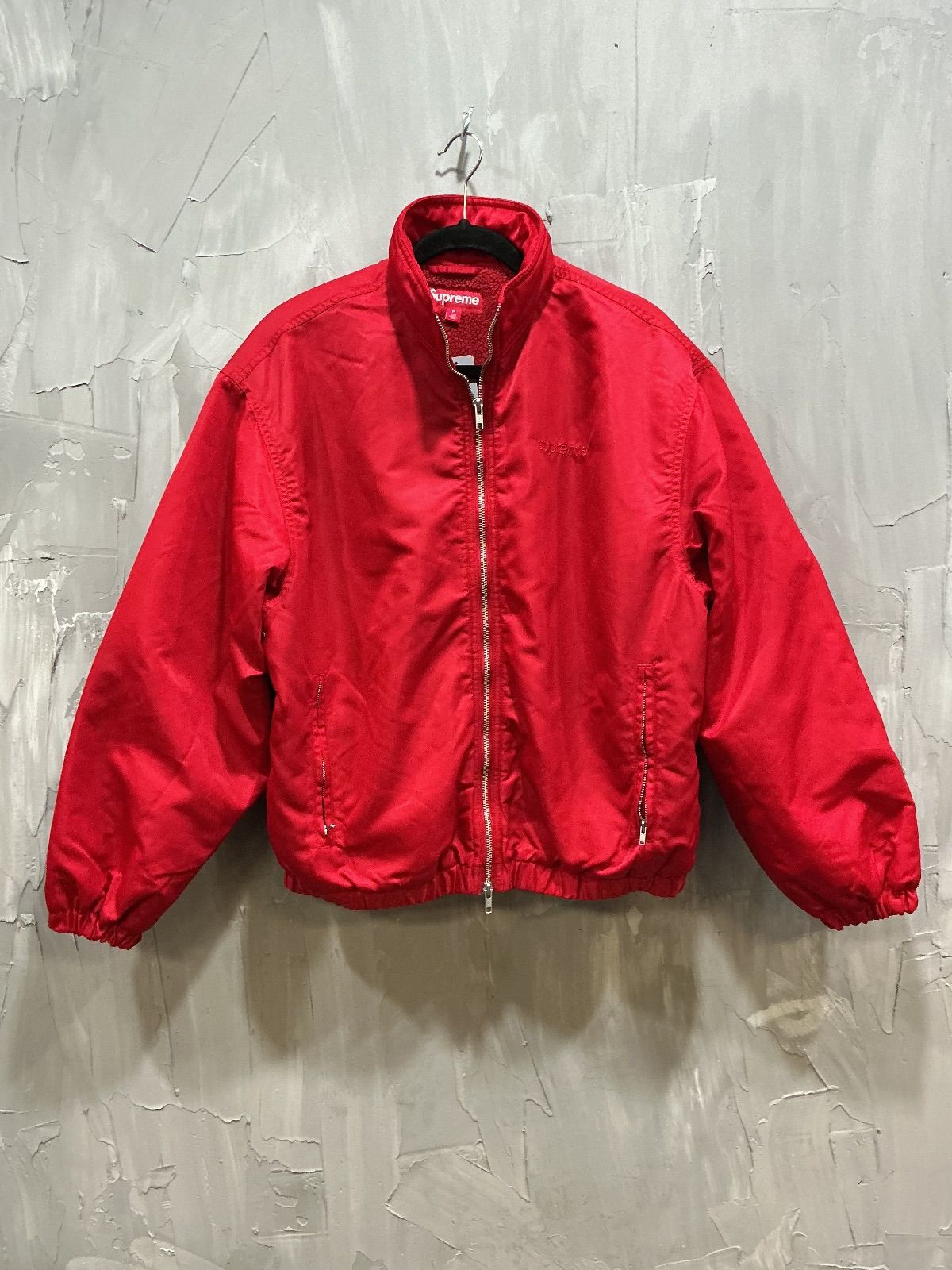 Supreme Stand Collar Lined Nylon Jacket Red