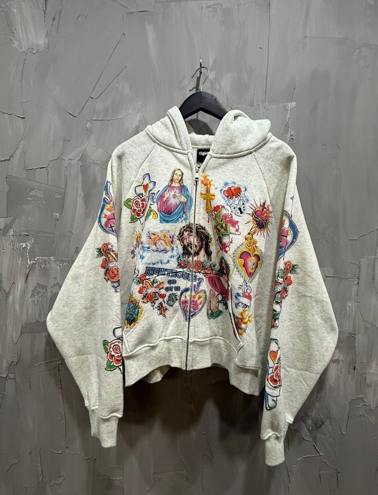 Righteous Zip Hooded Jacket Grey