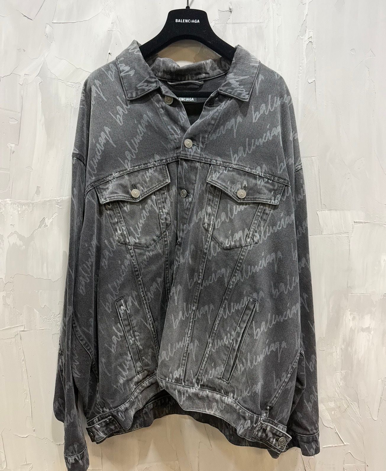 Balenciaga black washed Jean jacket - Used/Worn
