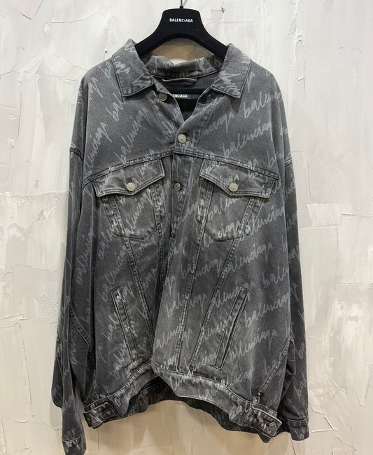 Balenciaga black washed Jean jacket - Used/Worn