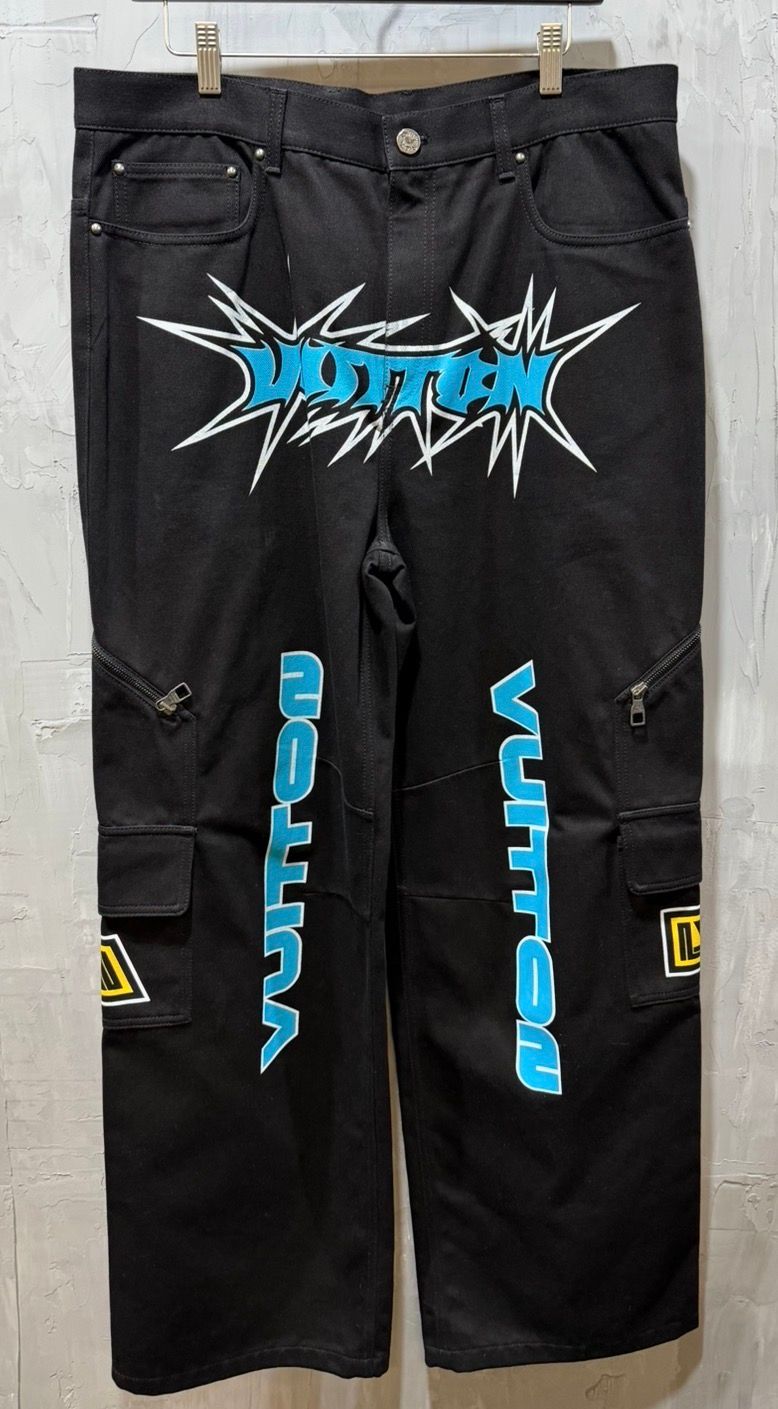 RACING DENIM MULTI POCKET JEANS BLACK