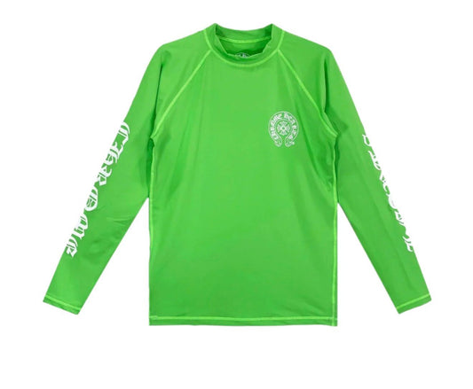 CHROME HEARTS RASH GUARD LS LIME GREEN