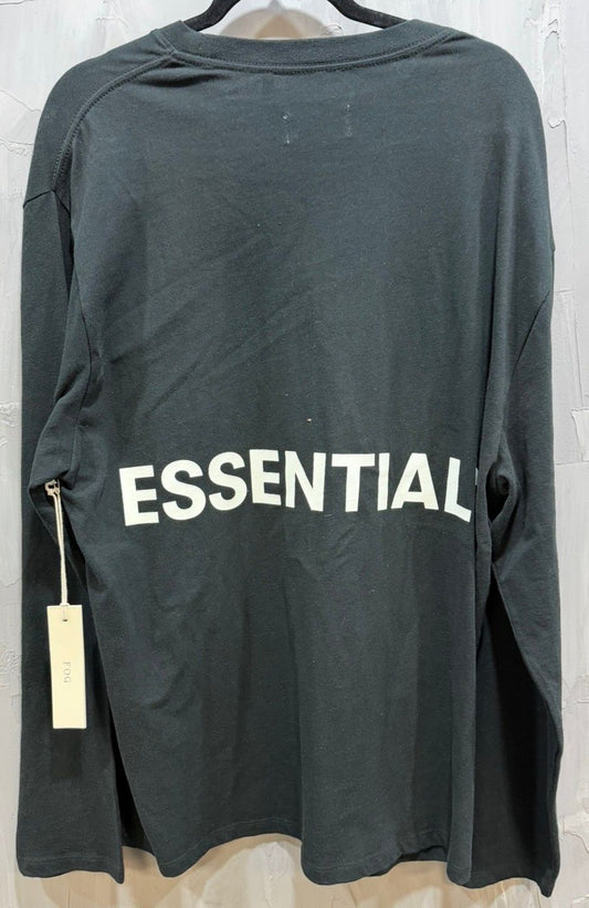 Fear of God Essentials L/S Black White Letters on back