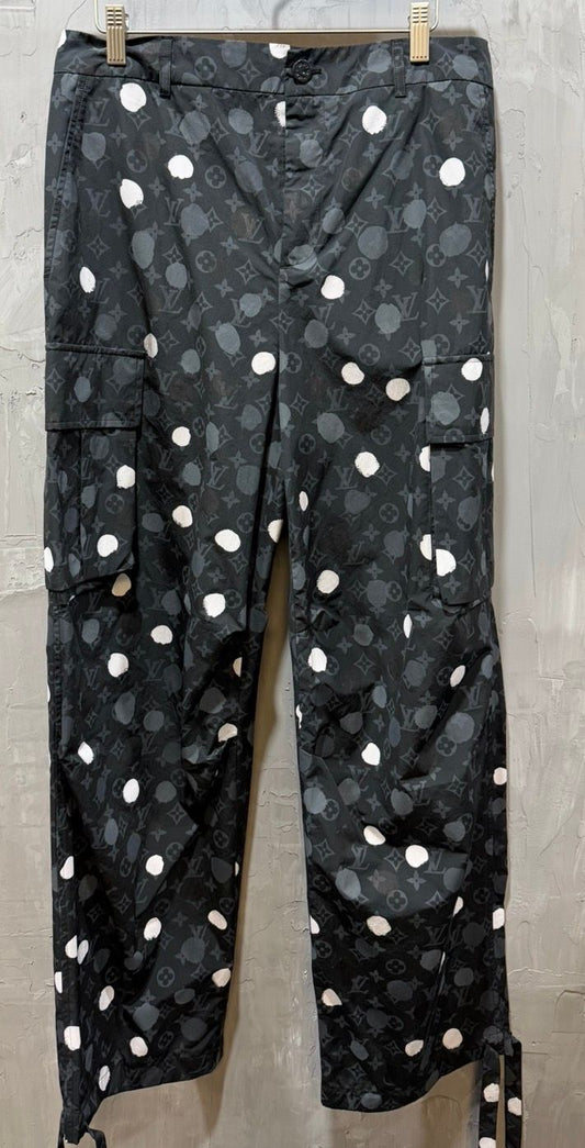 Black Monogram Cargo Pants