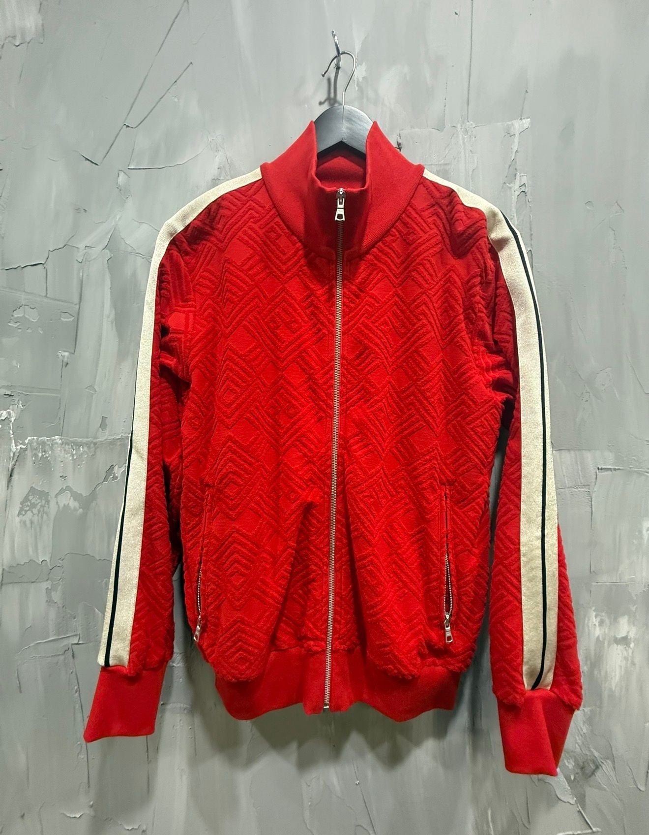 Palm Angels Monogram Quilted Track Jacket (Red)