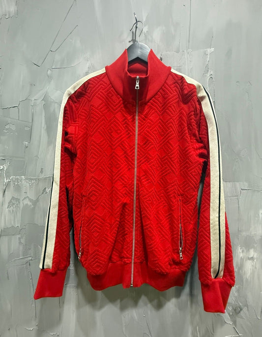 Palm Angels Monogram Quilted Track Jacket (Red)