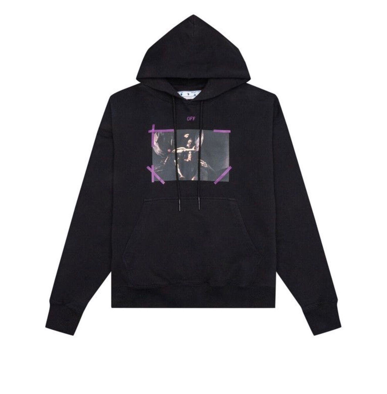 Off-White Arrow Caravaggio Mercy Skat Hoodie 'Black/Orchid'