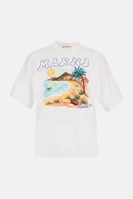 Marni Beach scene t-shirt