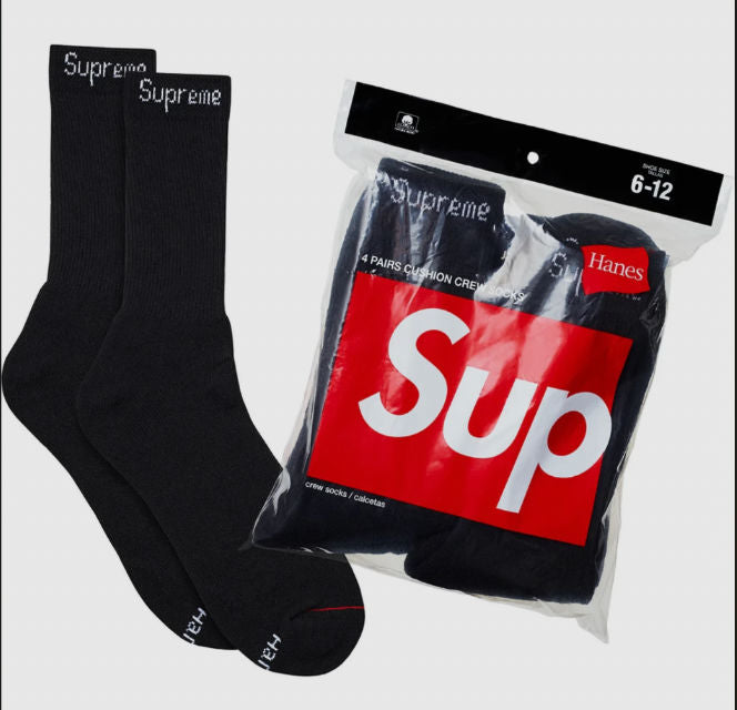Supreme Hanes socks black
