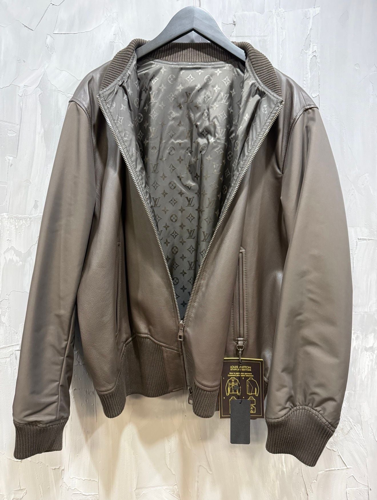 Reversible Leather Nylon Jacket Brown - Like New