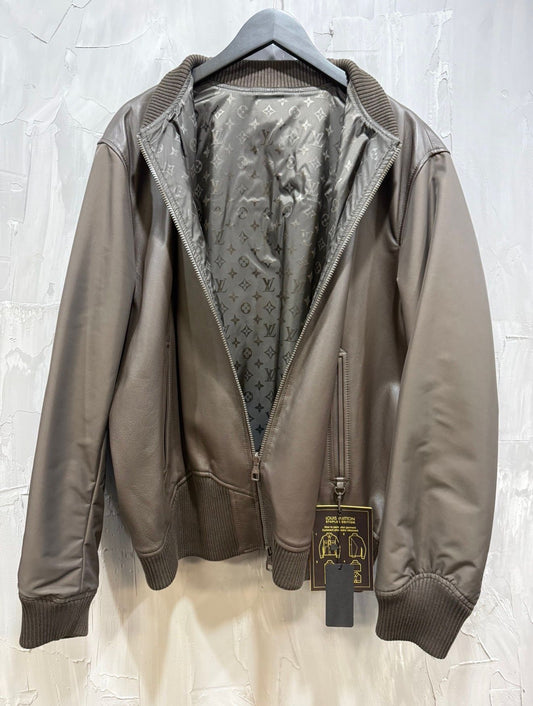 Reversible Leather Nylon Jacket Brown - Like New