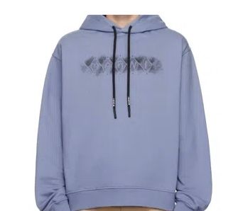 Marni Blue Argyle Logo Hoodie
