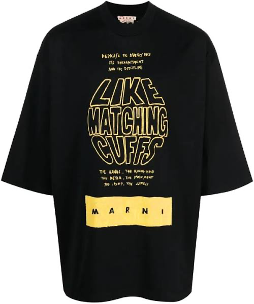 MARNI CUFFS BLACK T SHIRT