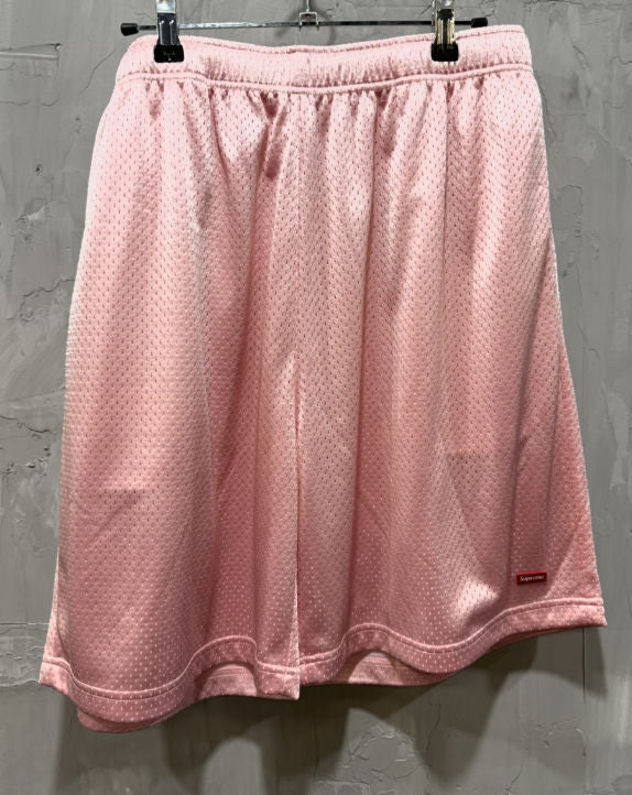 Supreme baggy small box logo mesh shorts pink