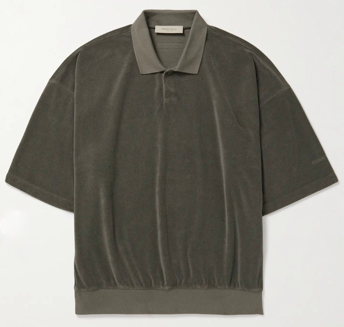 Fear of God Essentials Velour Dark Olive Top