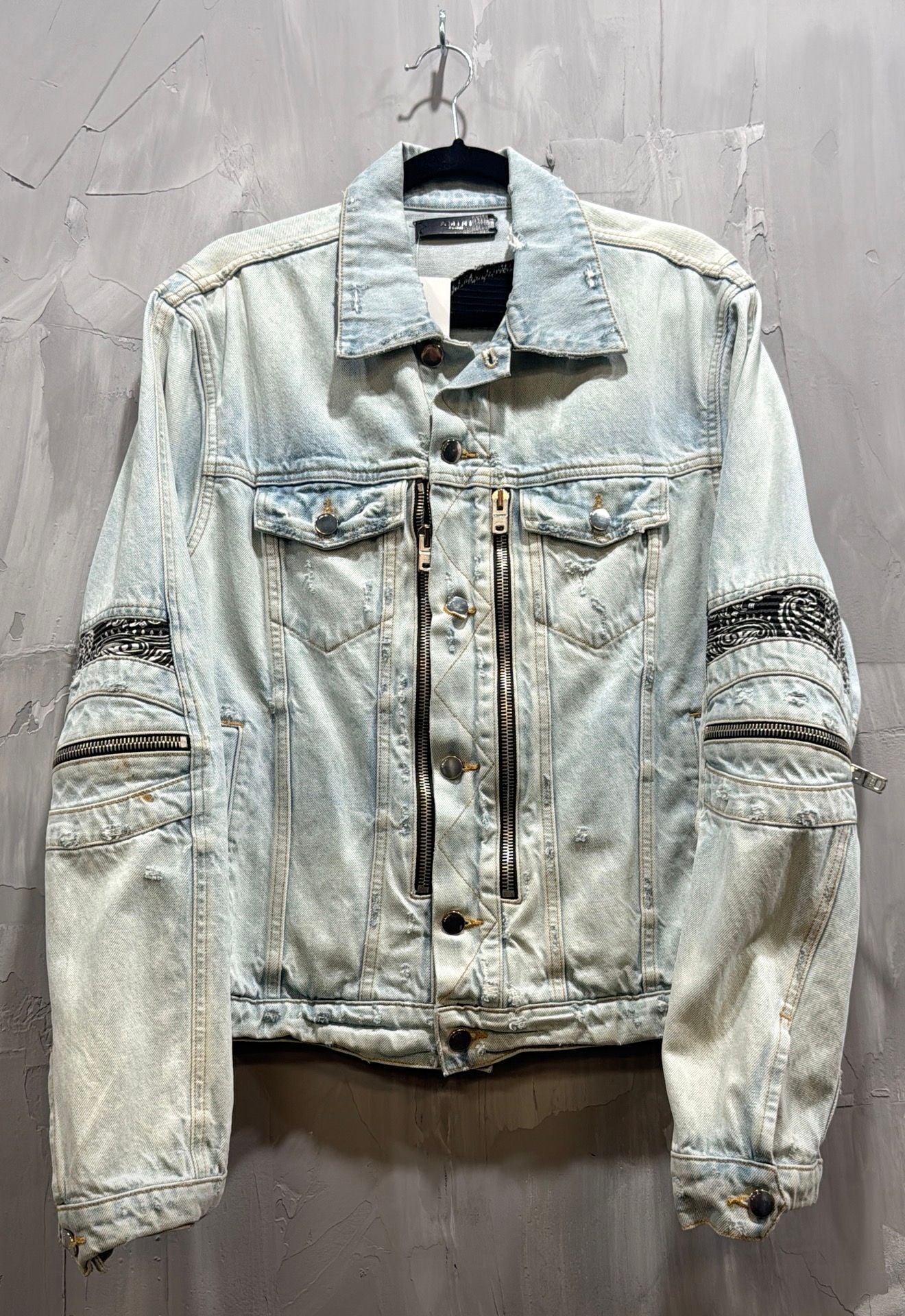 AMIRI MX2 BANDANA PATCH DENIM JACKET - Used/Worn