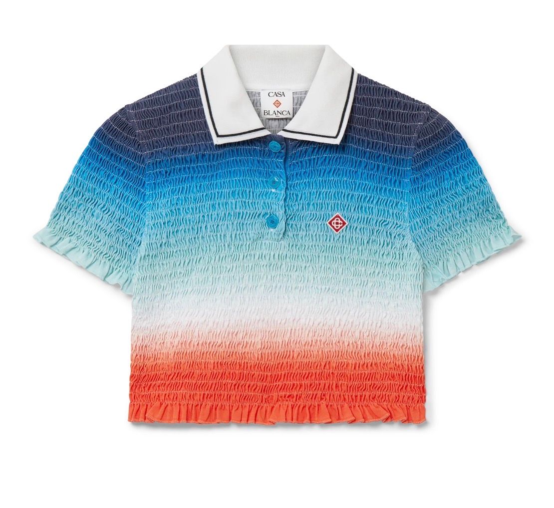 Casa Blanca GRADIENT CROPPED POLO SHIRT