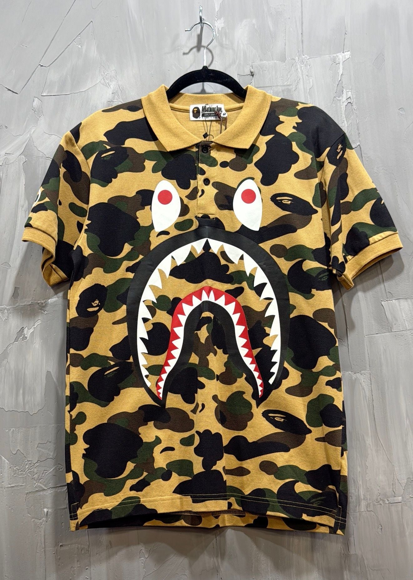 BAPE 1st Camo Shark Polo 'Yellow