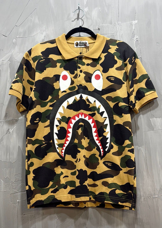 BAPE 1st Camo Shark Polo 'Yellow