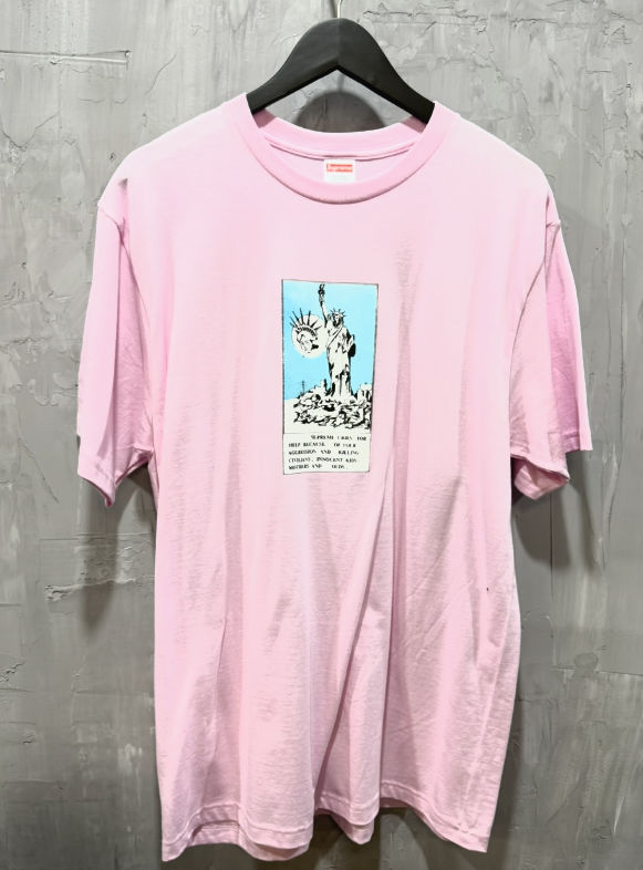 Supreme Statue of Liberty Tee Pink