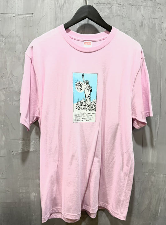 Supreme Statue of Liberty Tee Pink